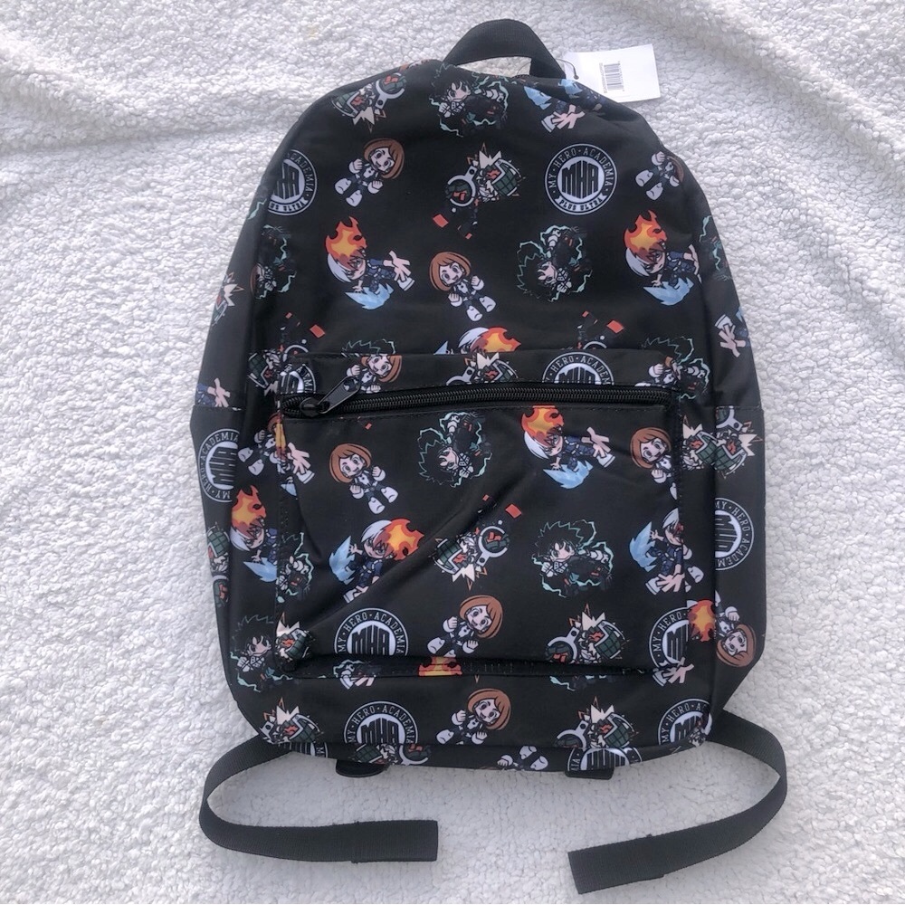 MHA My Hero Academia backpack NWT black all over design all ages back to school